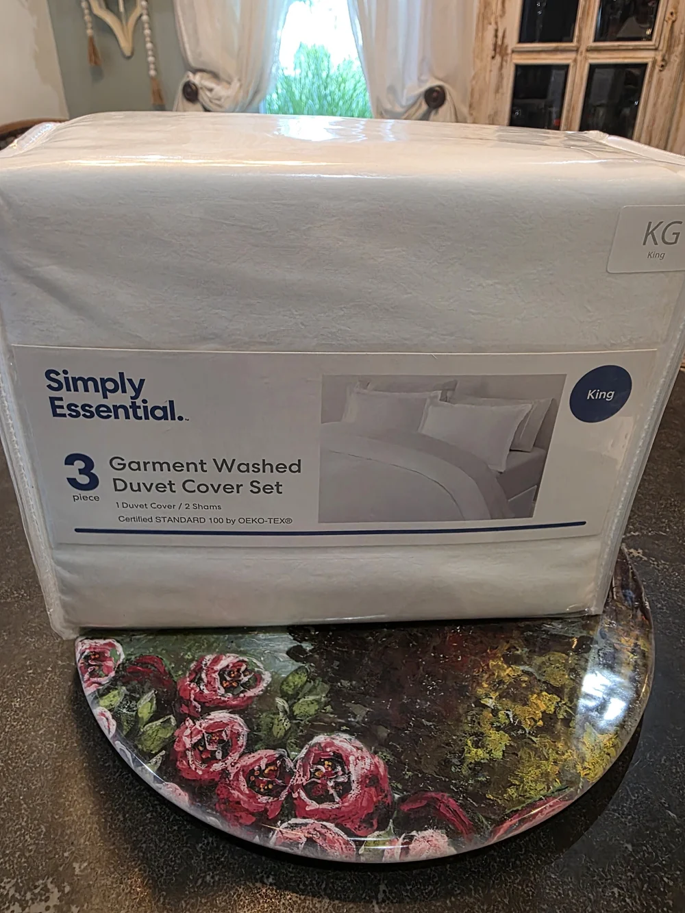 100% Cotton KING White Garment Washed Duvet Cover Set